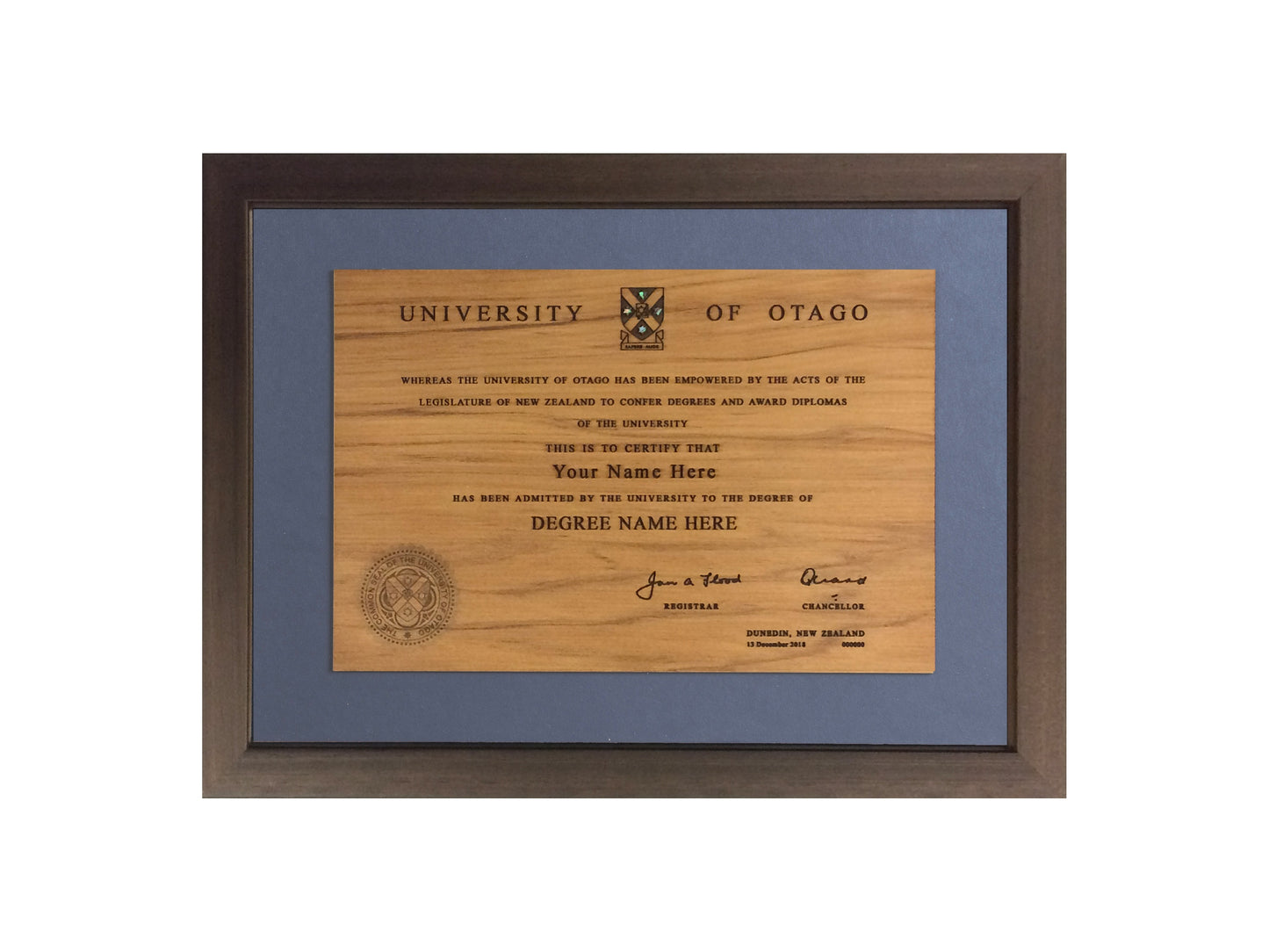 Rimu Degree (Engraved)